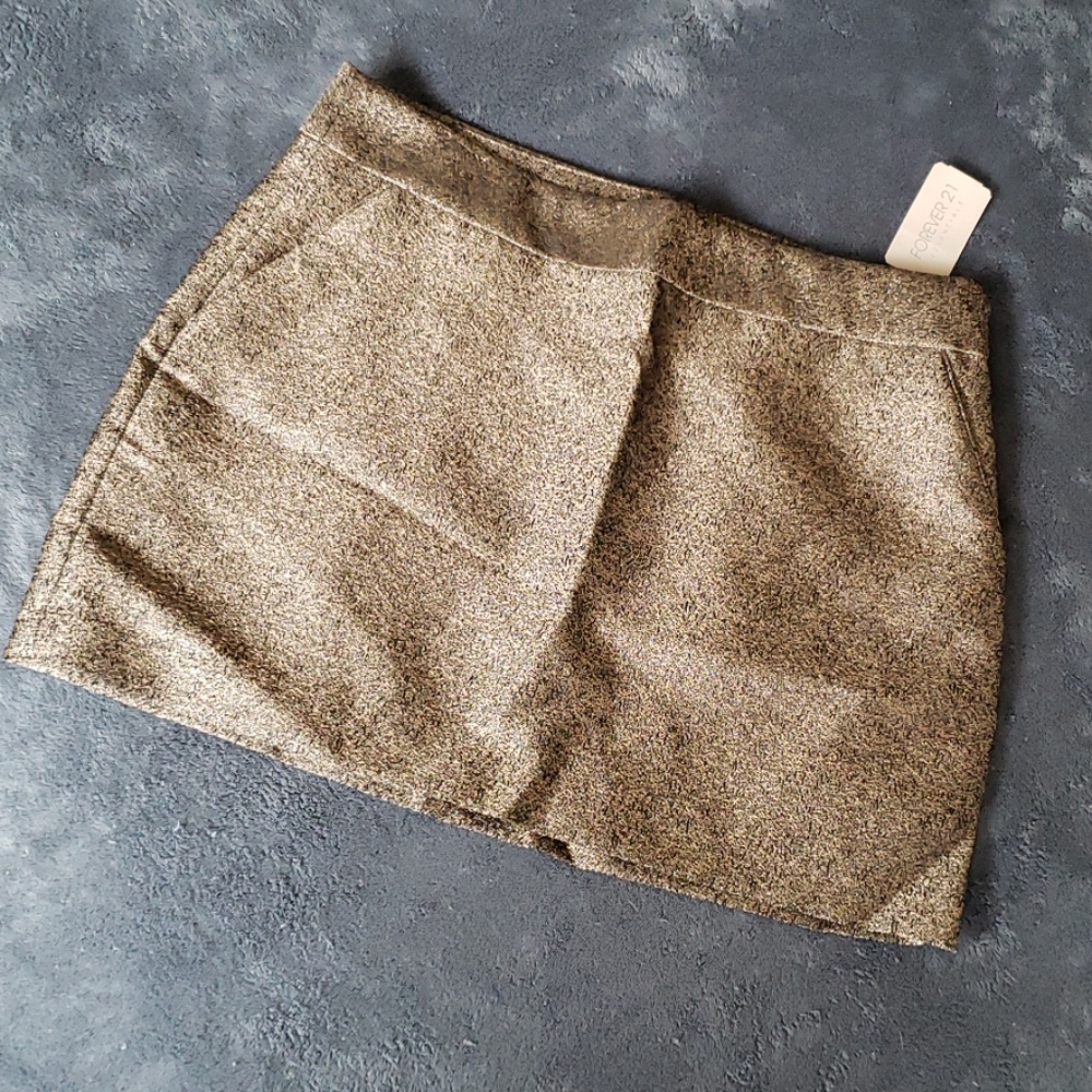 Forever21 Gold mini skirt S-002
